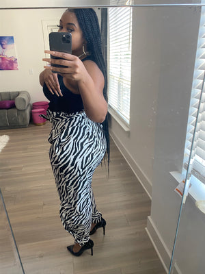 “Zebra Puffer Pants”
