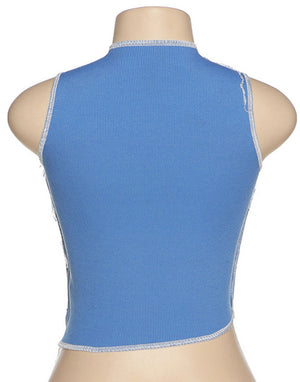 “Blueberry cropped tank”