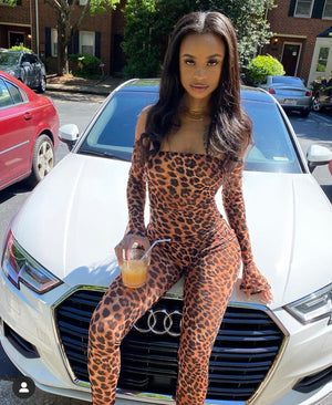 Leopard Mesh Onesie